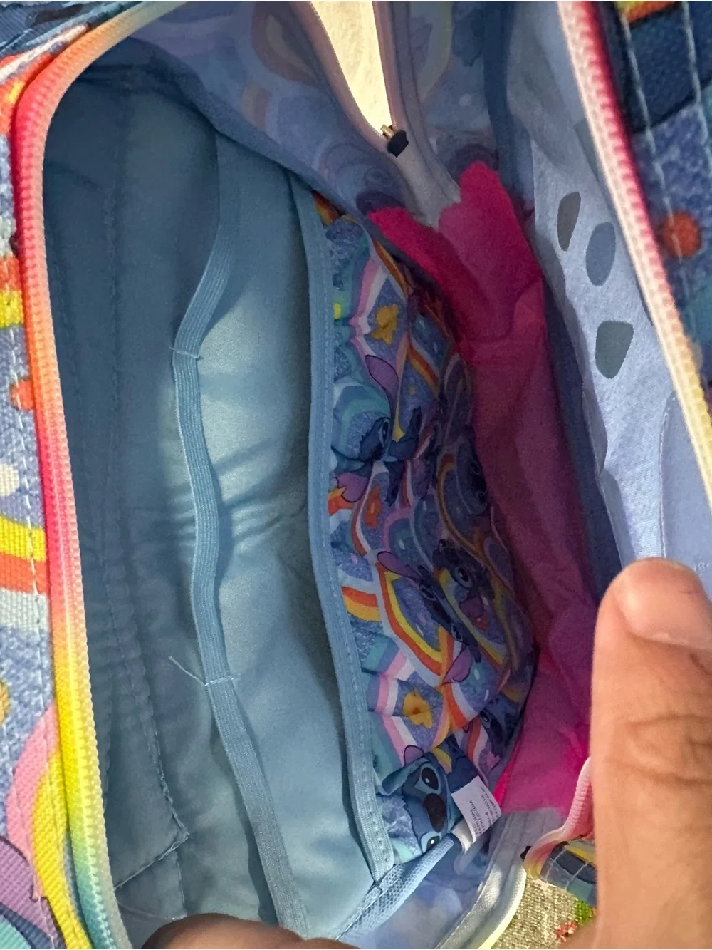 Stitch Rainbow Kids Backpack - Blue & Pink